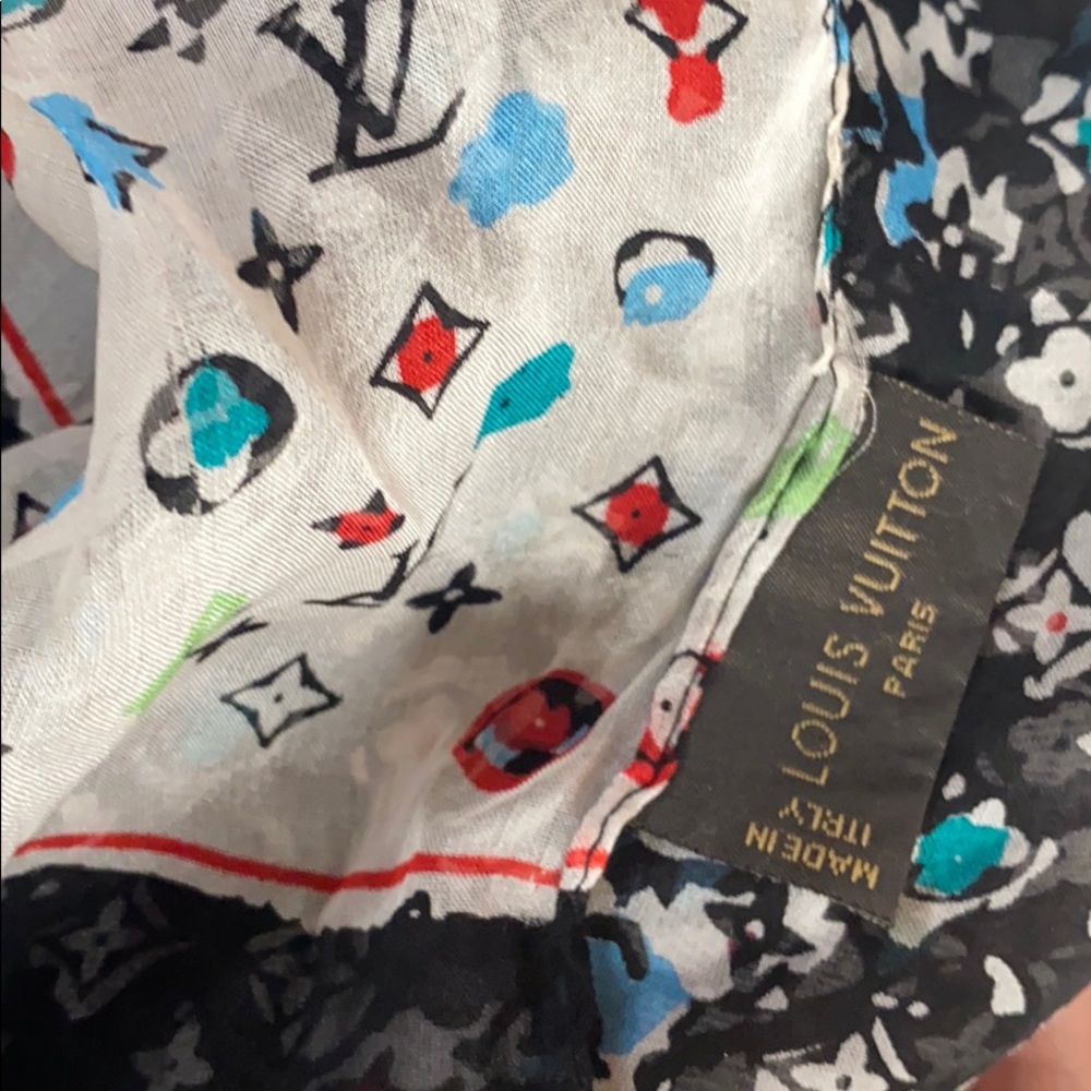 Louis Vuitton monogram colorful chiffon scarf - Picture 2 of 3